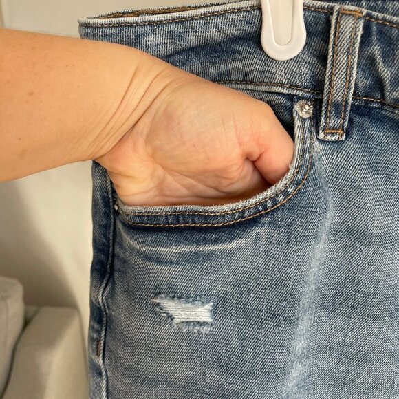 Joe Fresh + High Rise Straight Leg Medium Wash Jeans Denim Womens 16, 28' Inseam - Picture 3 of 16